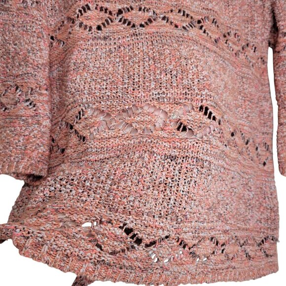 Soft Surroundings Sweater Open Knit Crochet Tunic Womens Plus Sz 1X Breezy Boho - Picture 3 of 8